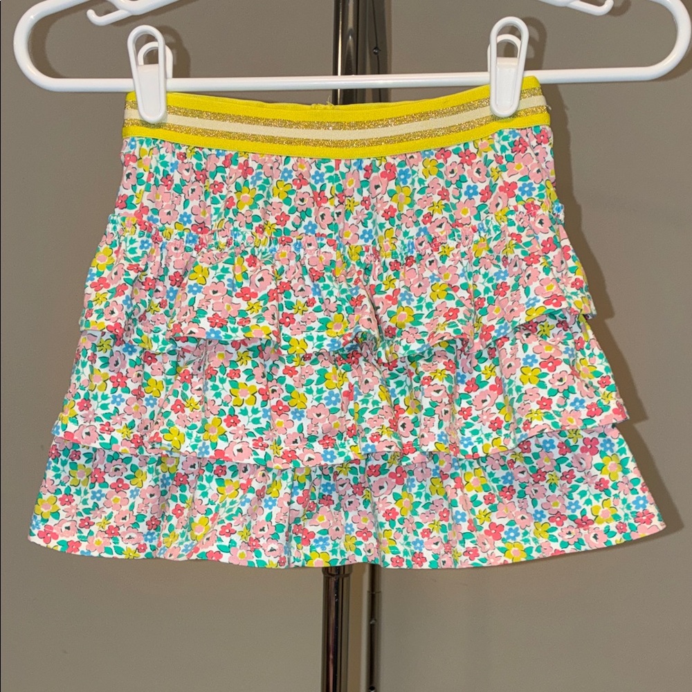 Mini Boden Girls' Multicolor Floral Tiered Skort